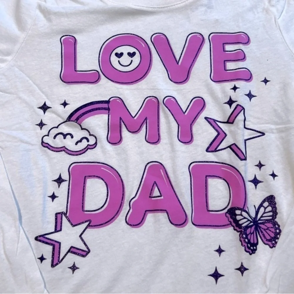 NWT I Love my Dad and Daddy’s girl long sleeve tshirt bundle size medium 7/8